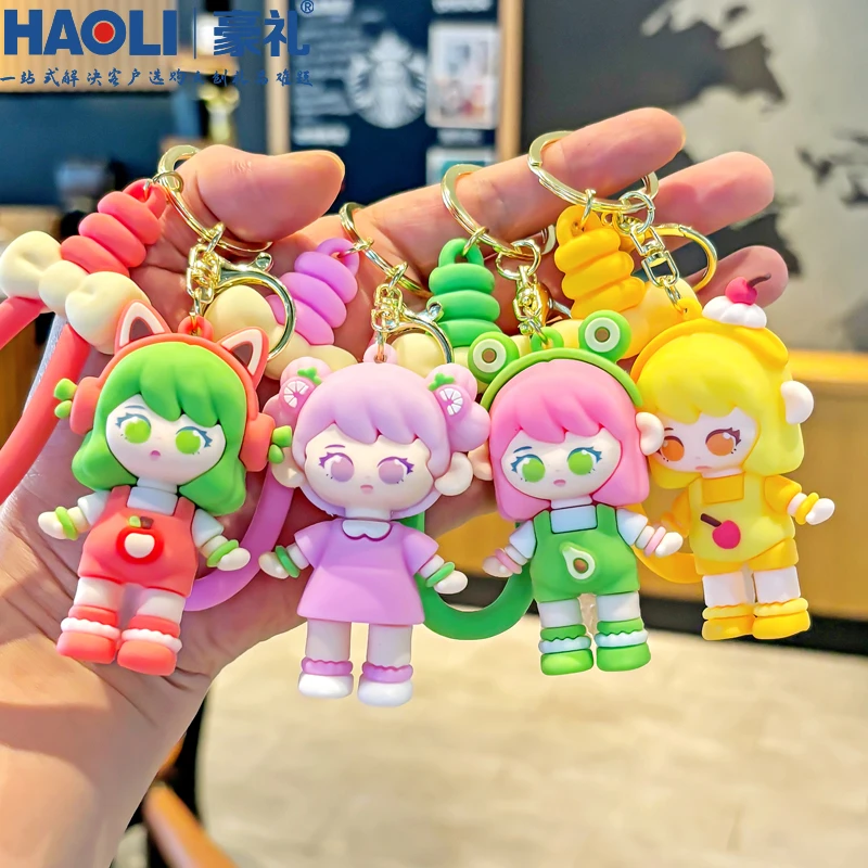 2025年新款水果女孩卡通钥匙扣精致可爱男女学生书包包礼品小挂件