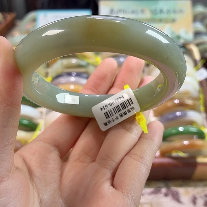 和田玉未镶嵌手镯链接66 圈口59