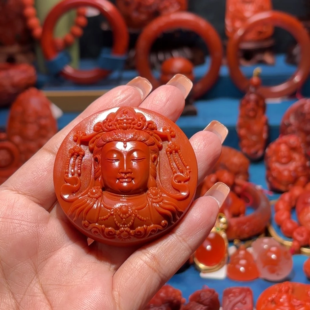 未镶嵌雕刻南红玛瑙特*冬