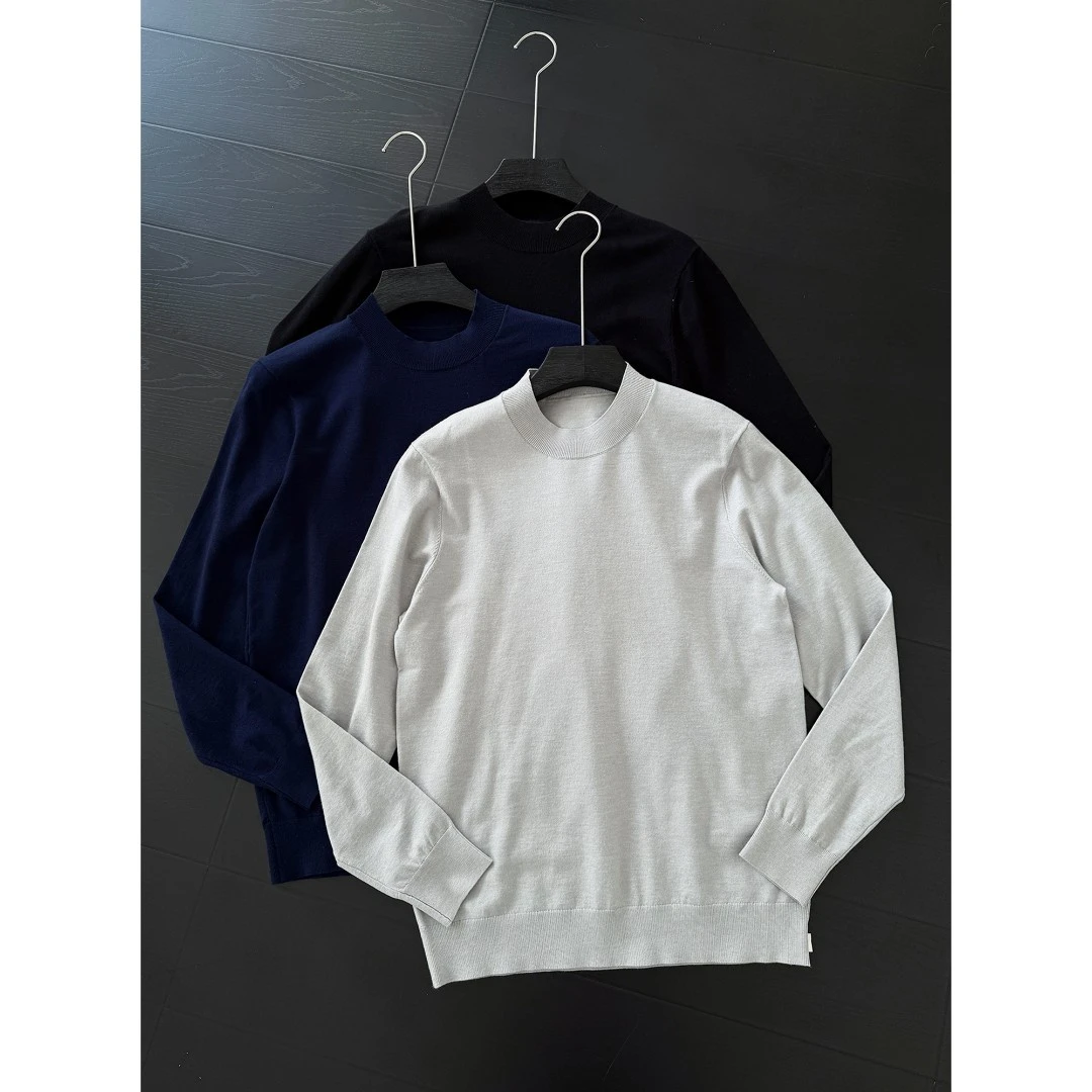 THON BERRY男士秋冬季纯色打底衫毛衣半高领轻薄保暖针织衫MT070