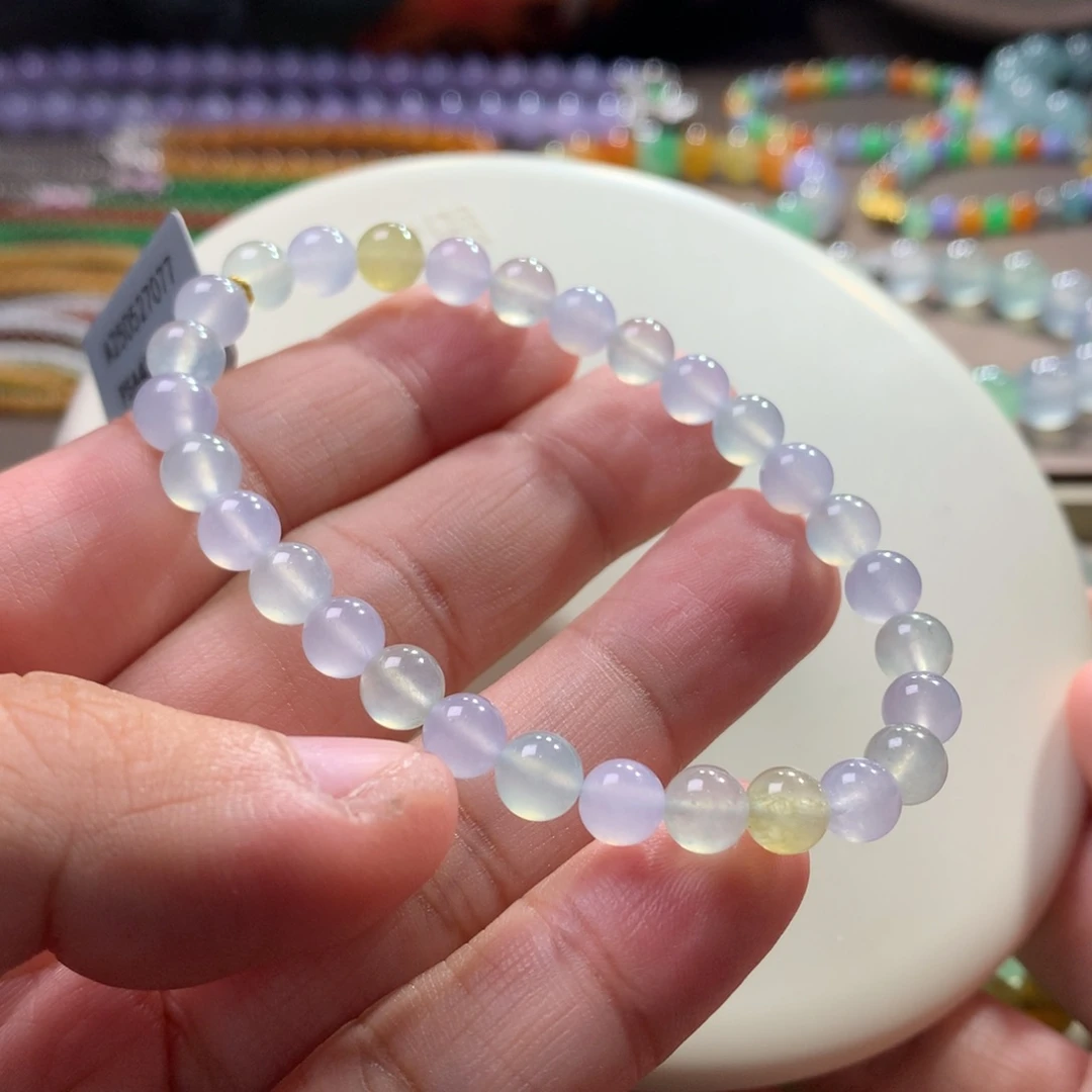 未镶嵌手链翡翠令**缨大漏冰胶梦幻马卡龙多宝手串 卡6