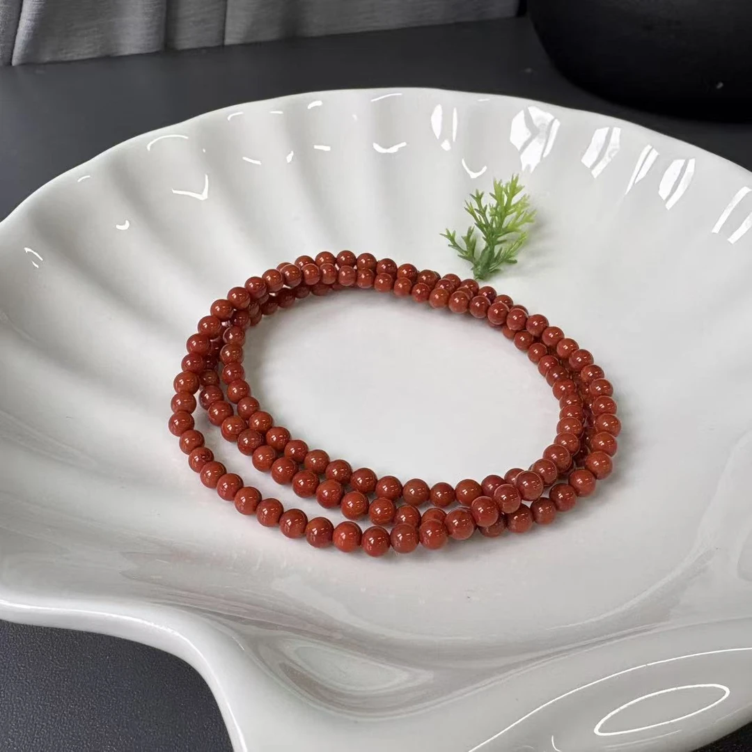 满色满肉南红玛瑙多圈项链约5-5.5mm