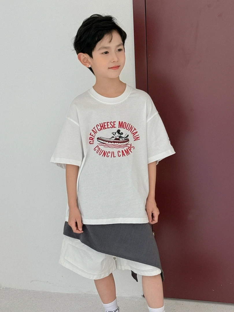 夏季新款T恤宽松圆领时尚帅6266百搭夏季短袖