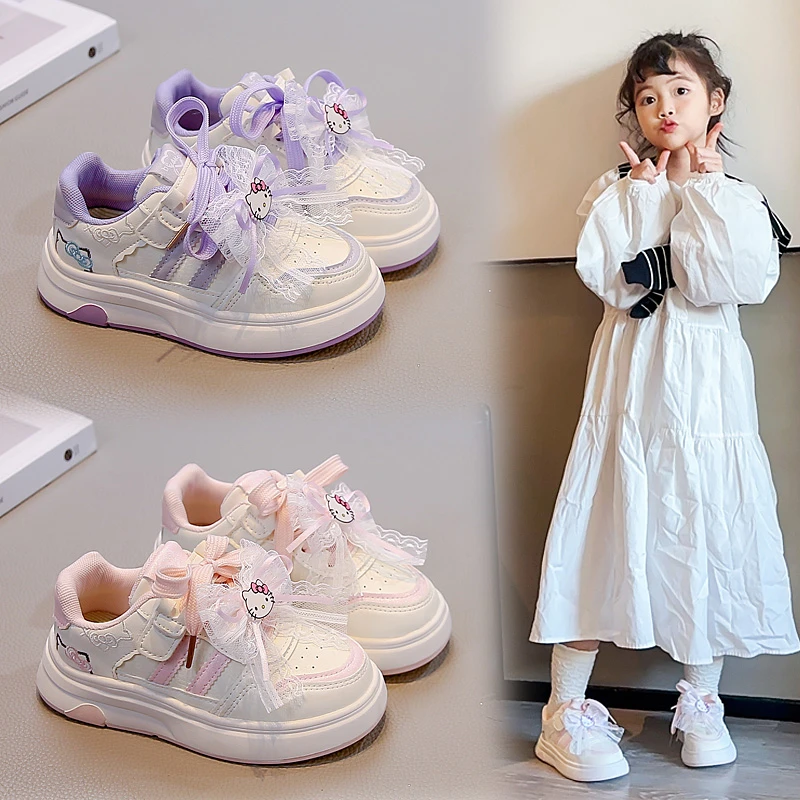女童鞋子2025新款秋季百搭卡通风校园外穿时尚洋气小女孩休闲板鞋