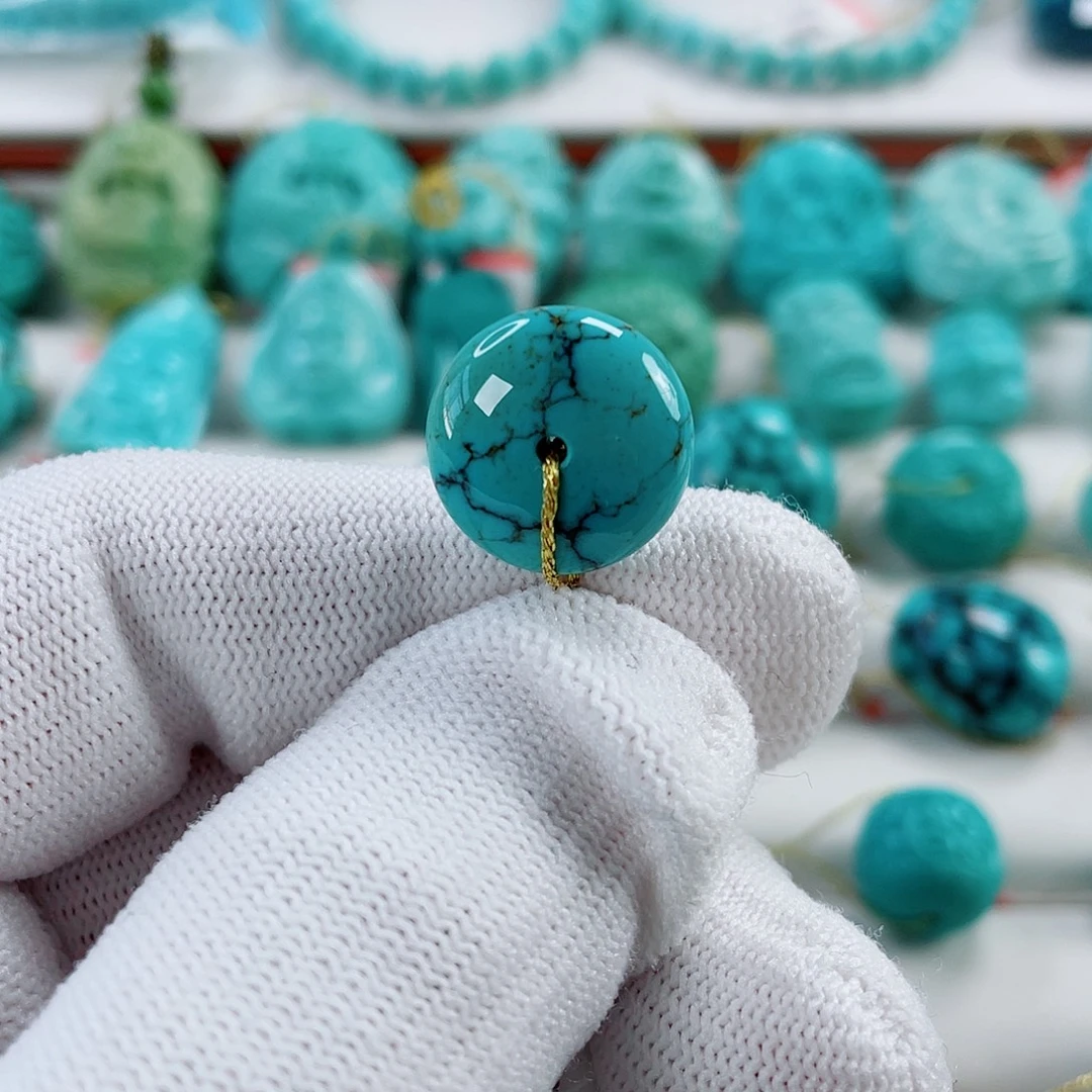 绿松石未镶嵌车挂直径15.7