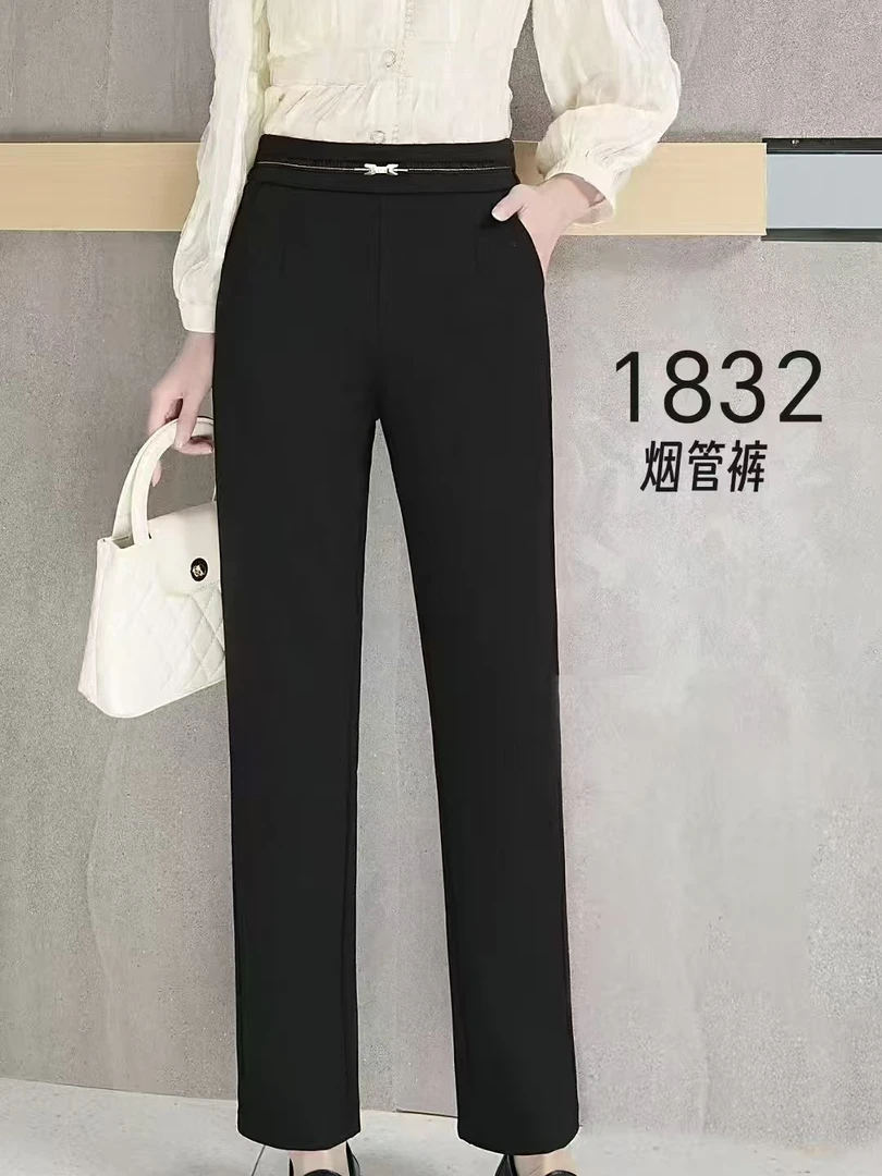 【姐妹服饰】【1832裤】休闲百搭时尚女士黑色烟管裤