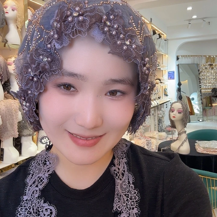 纯棉魅力紫色披肩帽178