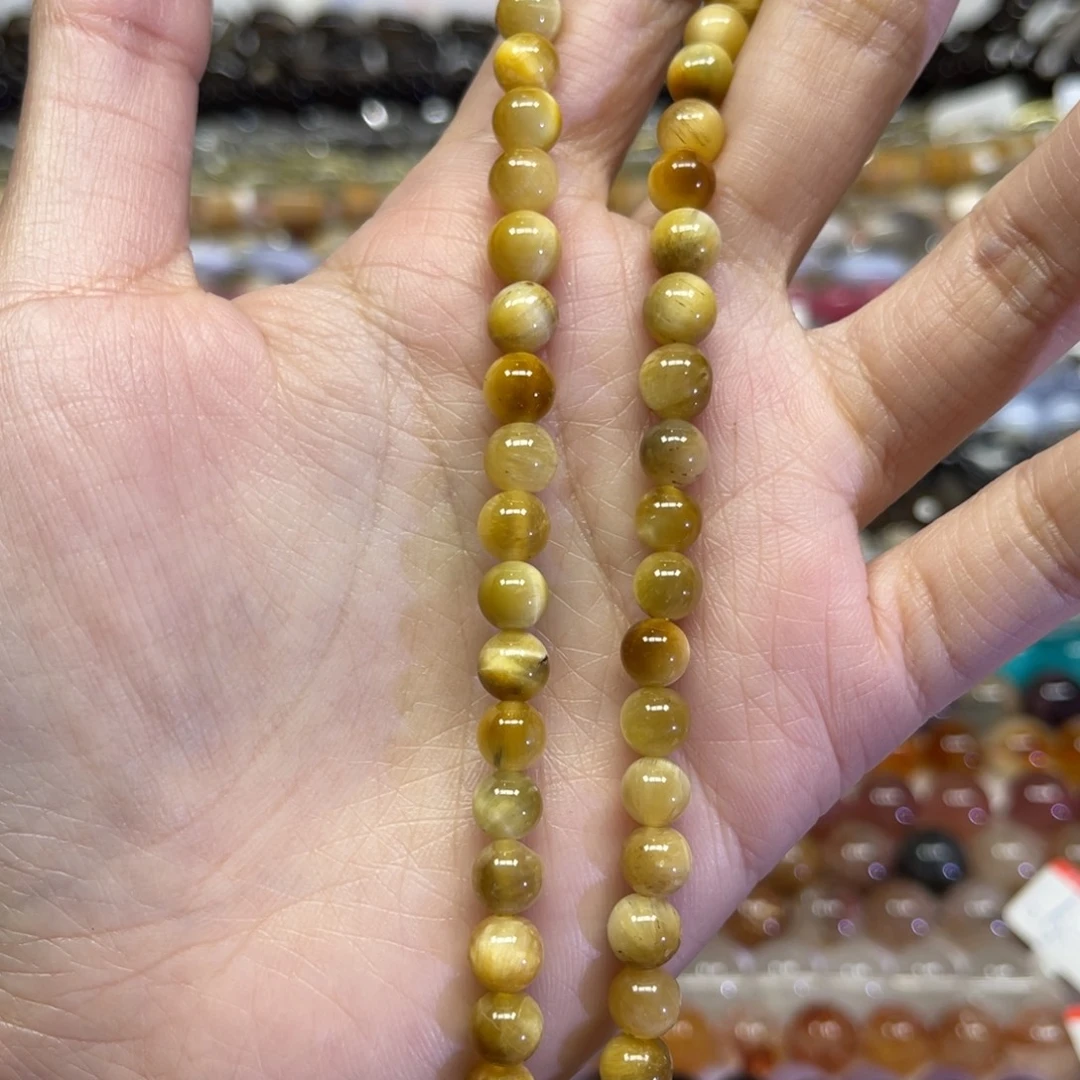 玛瑙/玉髓散珠天然金虎卡6.6长条38厘米