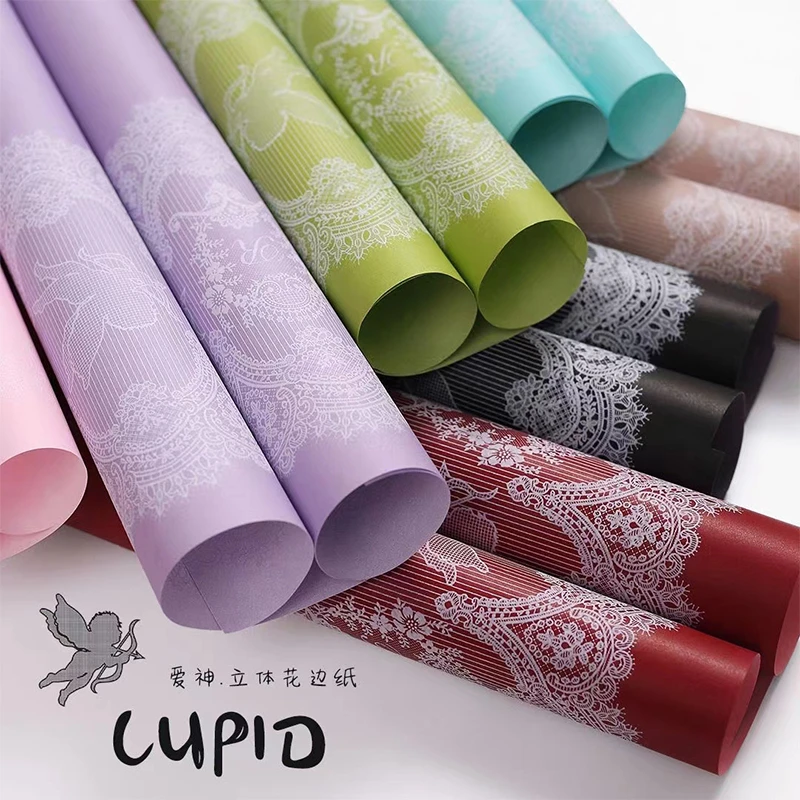 爱神片装立体印刷玫瑰花束包装纸手工diy包花纸花艺包装资材