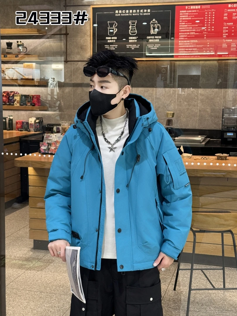 蓝色#冬季新款潮流时尚加厚（无水洗标）外套#24333#M3509-非标