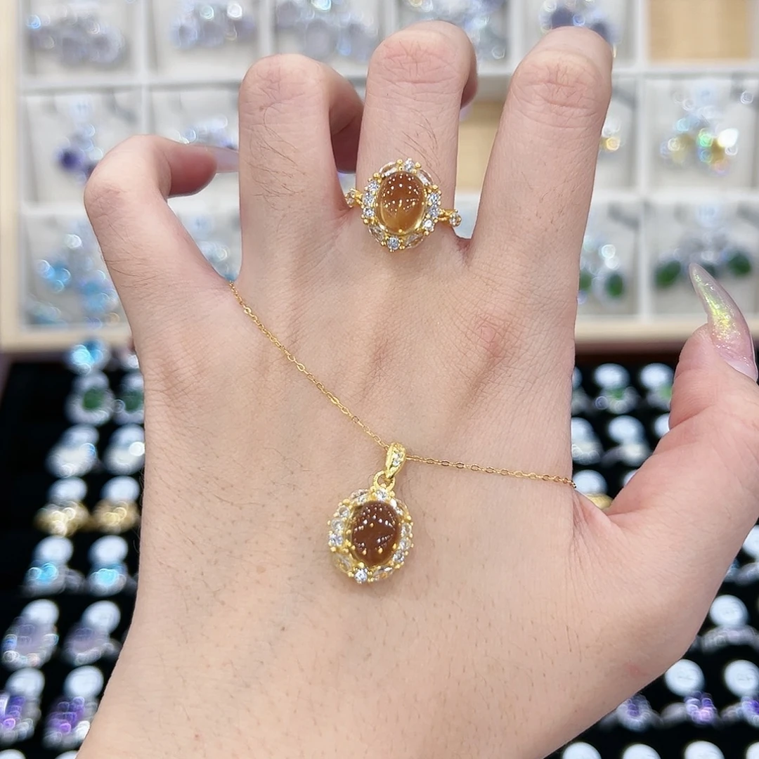 水晶银S925镶嵌吊坠(赠链)