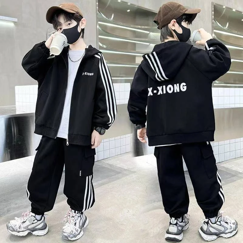 男童套装春秋款儿童洋气大童运动帅气男孩2025新款两件套韩版童装