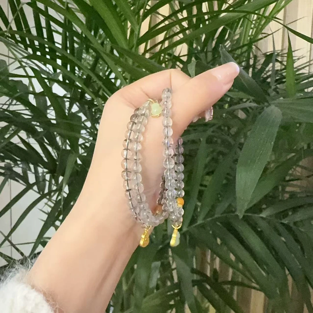 2409251647 WWX 绿幽灵单圈小葫芦手串030 （多样性发其一）