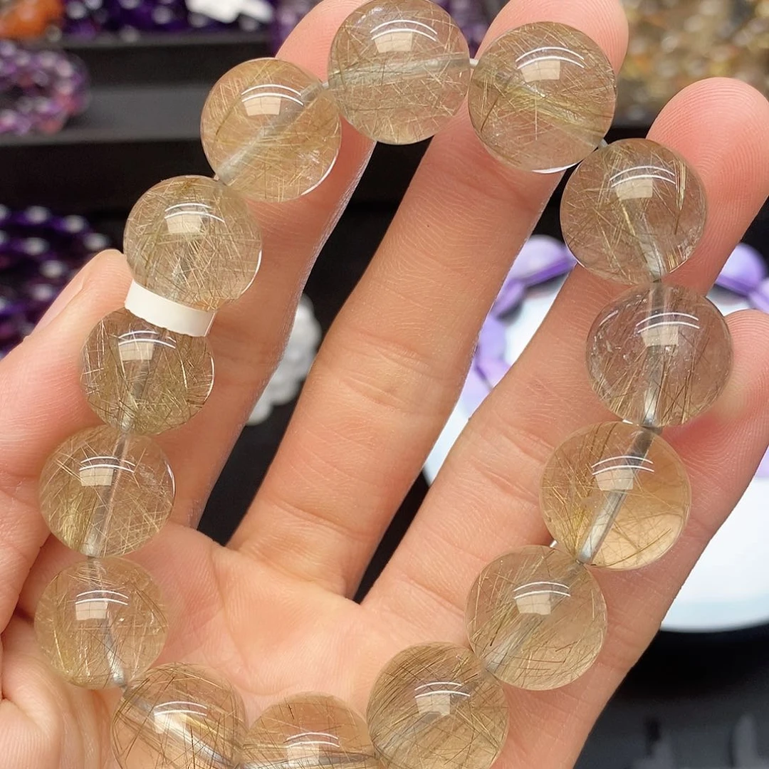 水晶手串未镶嵌17银发15mm