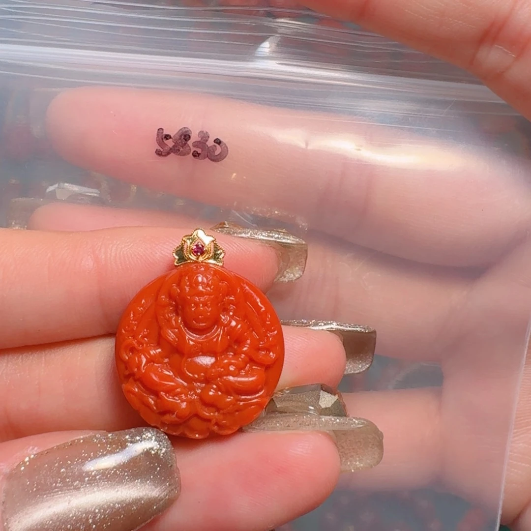 南红玛瑙南红 18K金镶嵌
