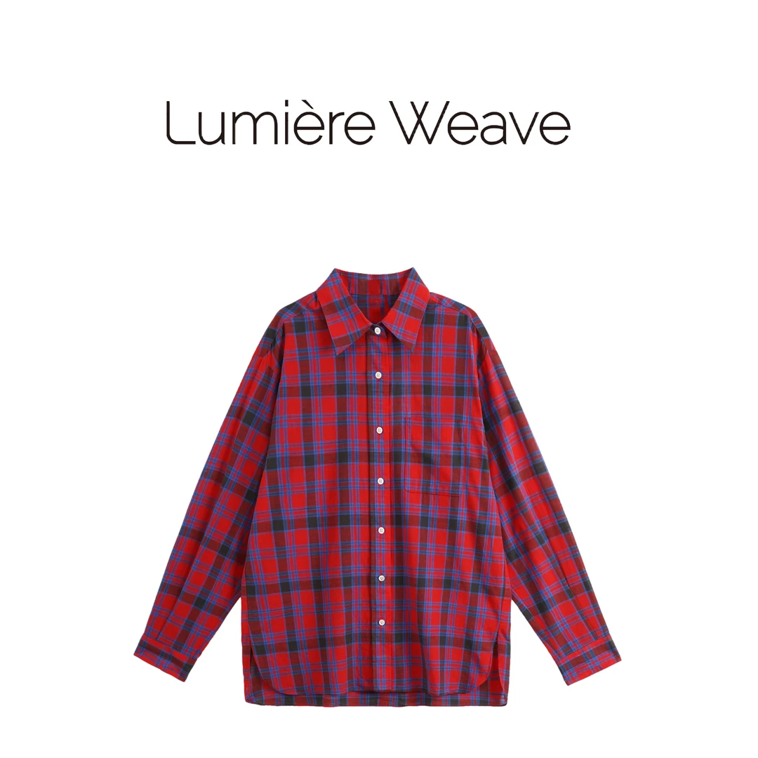 LumièreWeave 【条纹序曲】LWCA1004红蓝格子衬衫