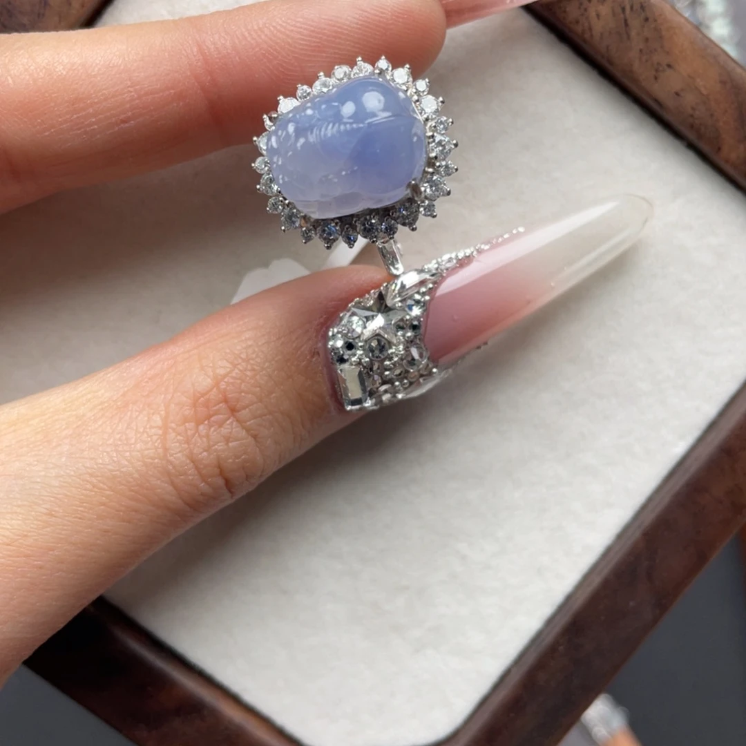 翡翠戒指银S925镶嵌L**i