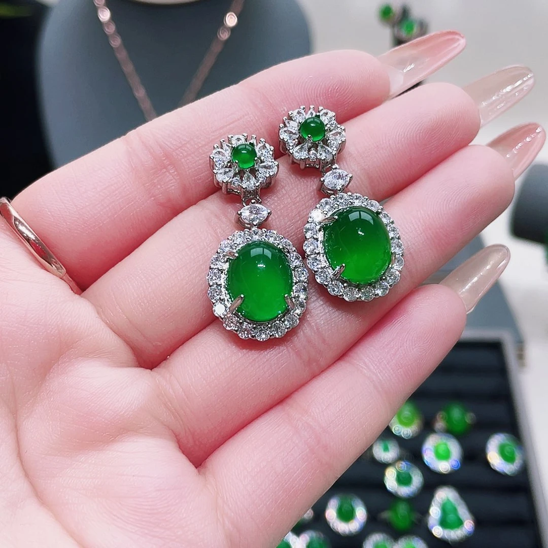 玛瑙/玉髓耳坠合金