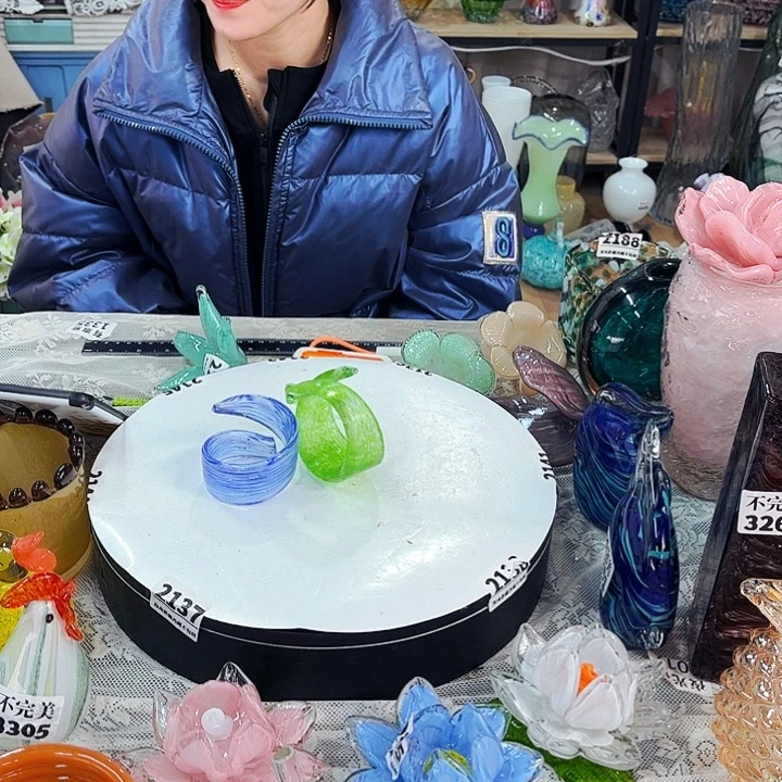 圈环 一对家悦琉璃工艺品
