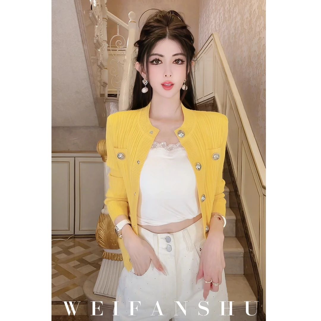 WEIFANSHU/魏凡舒【贵感松弛】早春新款时尚高级百搭针织小香风外套