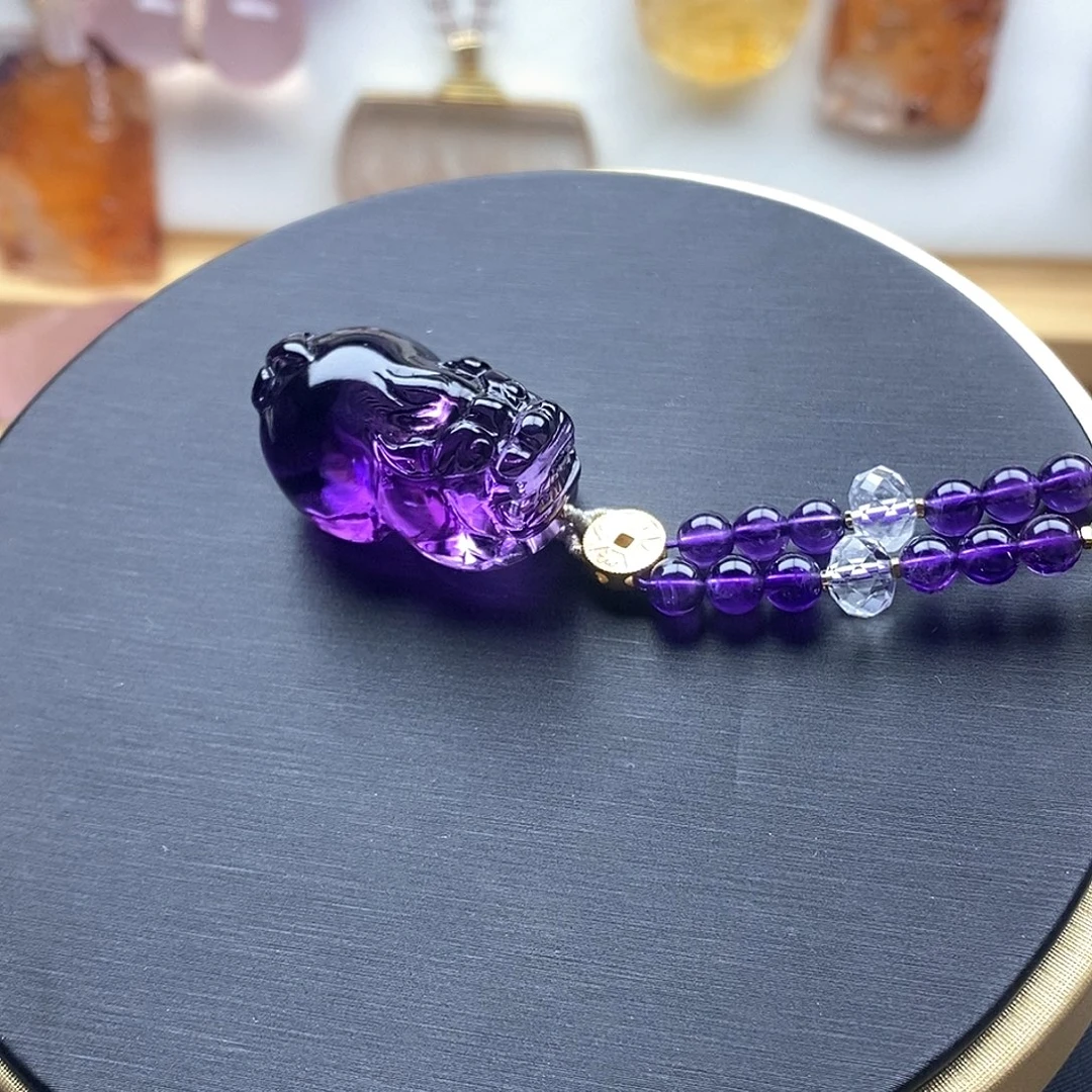 水晶未镶嵌颈饰紫水晶貔貅