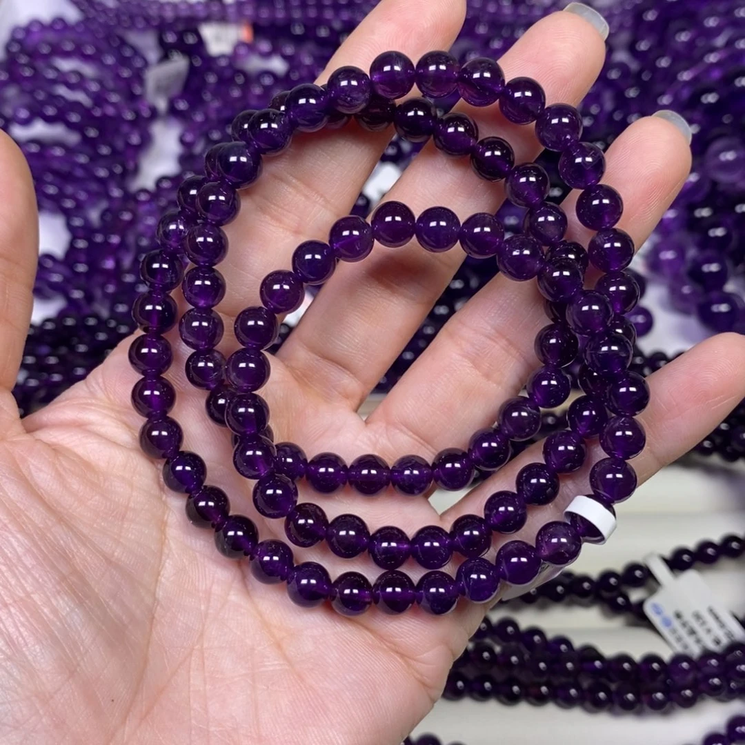 未镶嵌手链紫晶6mm