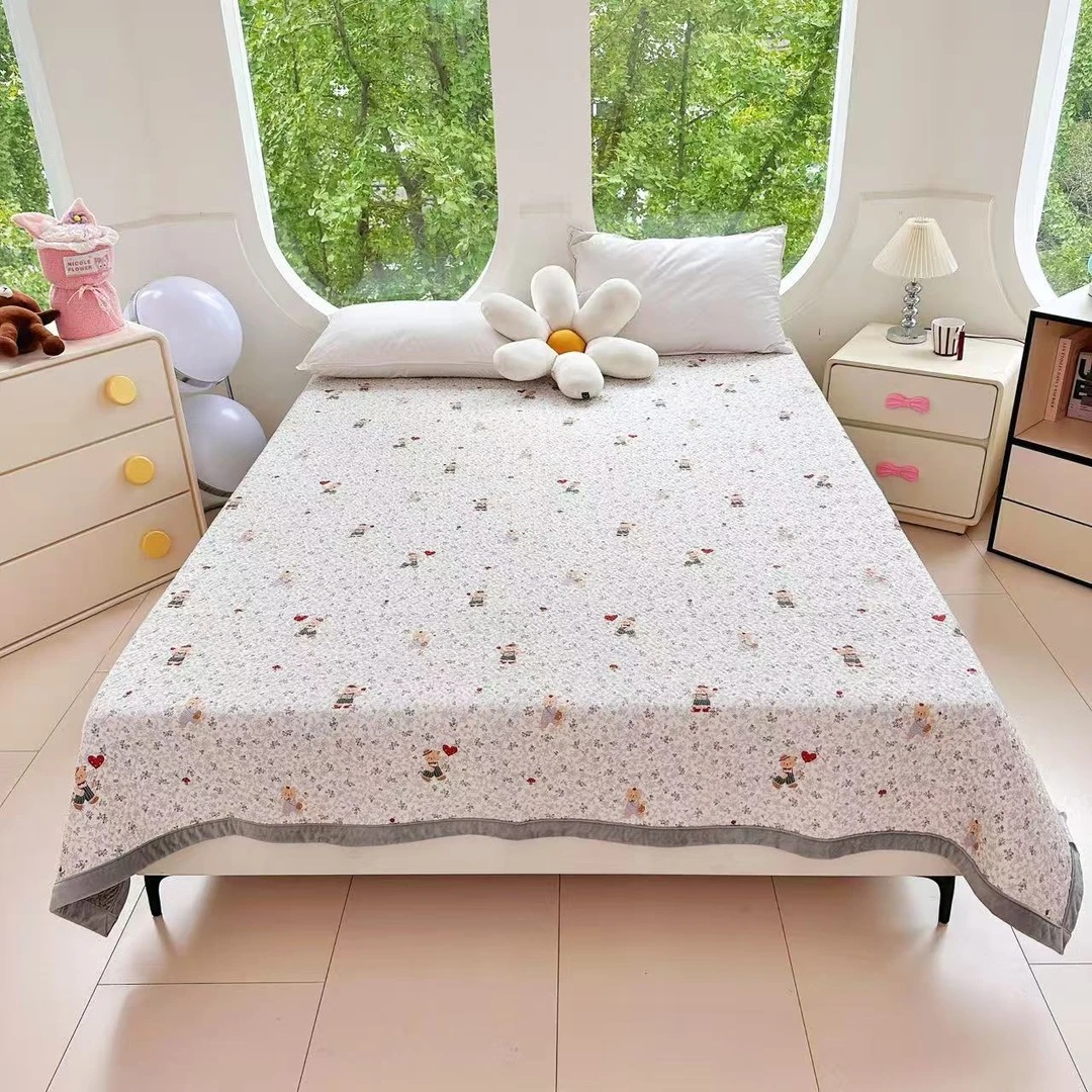 秋冬加厚床盖-A棉+B绒双面两用防滑时尚百搭家用床盖