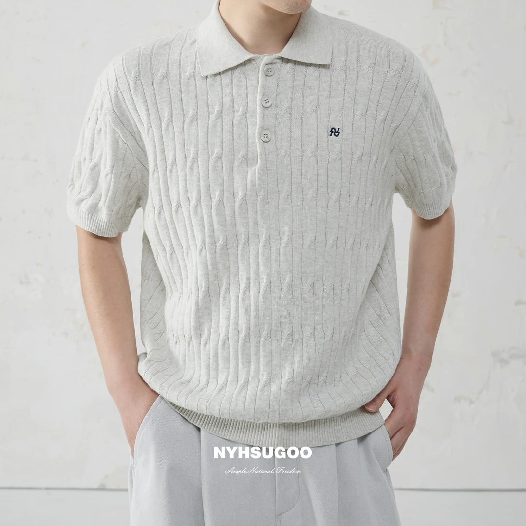 NYHSUGOO/南乙夏季100%新疆棉12针工艺POLO衫3676-3676-1男士短袖