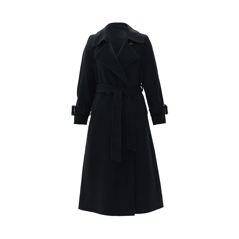 【籽言专属】休闲中长款长袖毛呢外套M4D4090