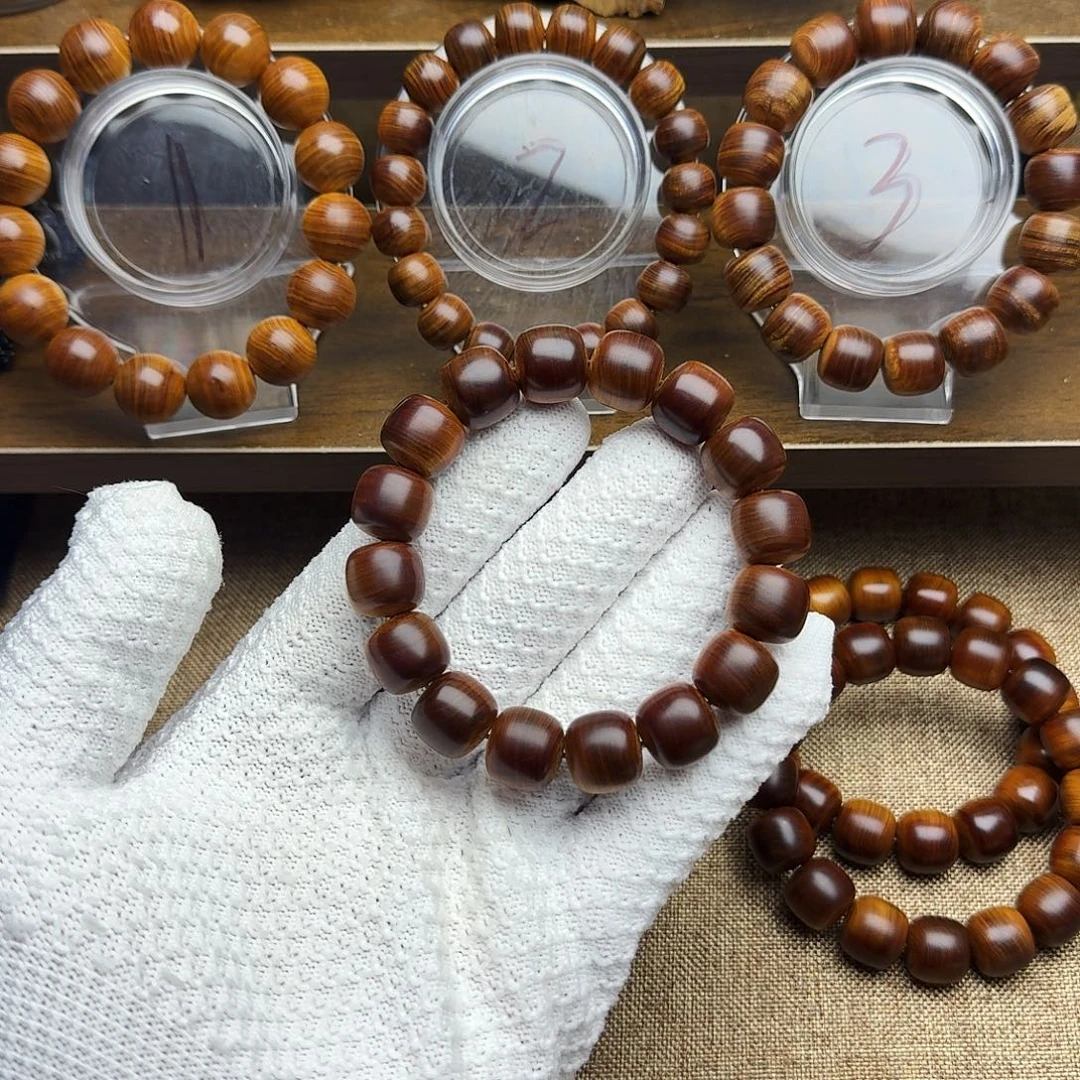 柏木（崖柏）手串/手链13-14 太行崖柏黄粉黑油手串