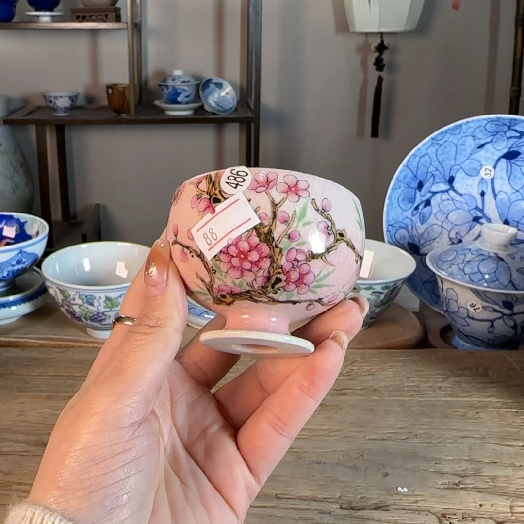 杯景德镇陶瓷柴烧多人