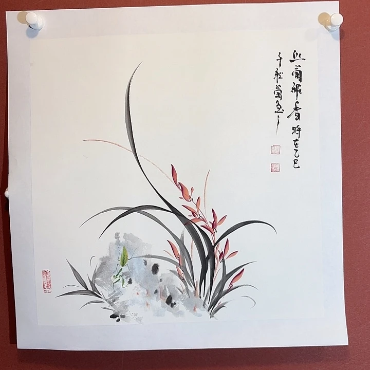 国画听兰老师花鸟