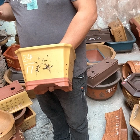 紫砂花盆手工艺品
