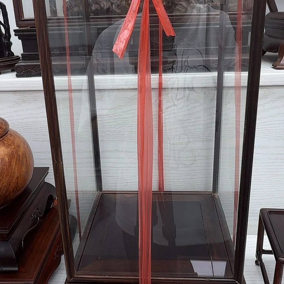 藤类大红酸枝21正方玻璃罩