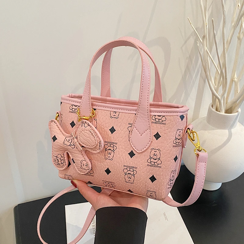 新款菜篮子手提包洋气经典通勤小包包单肩包印花潮流手拎包斜跨包