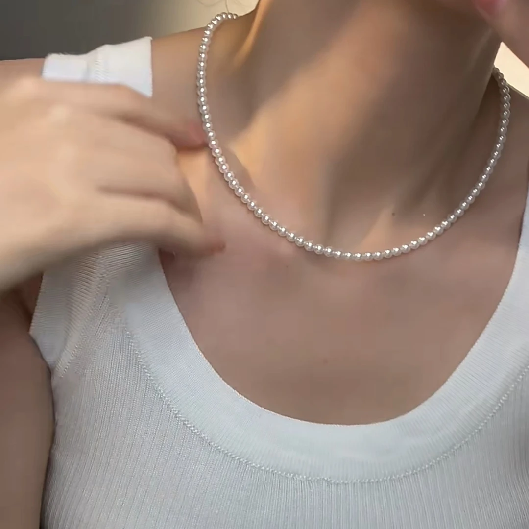 铜合金仿珍珠吊坠 法式新款百搭珍珠手链轻奢小众气质百搭项链