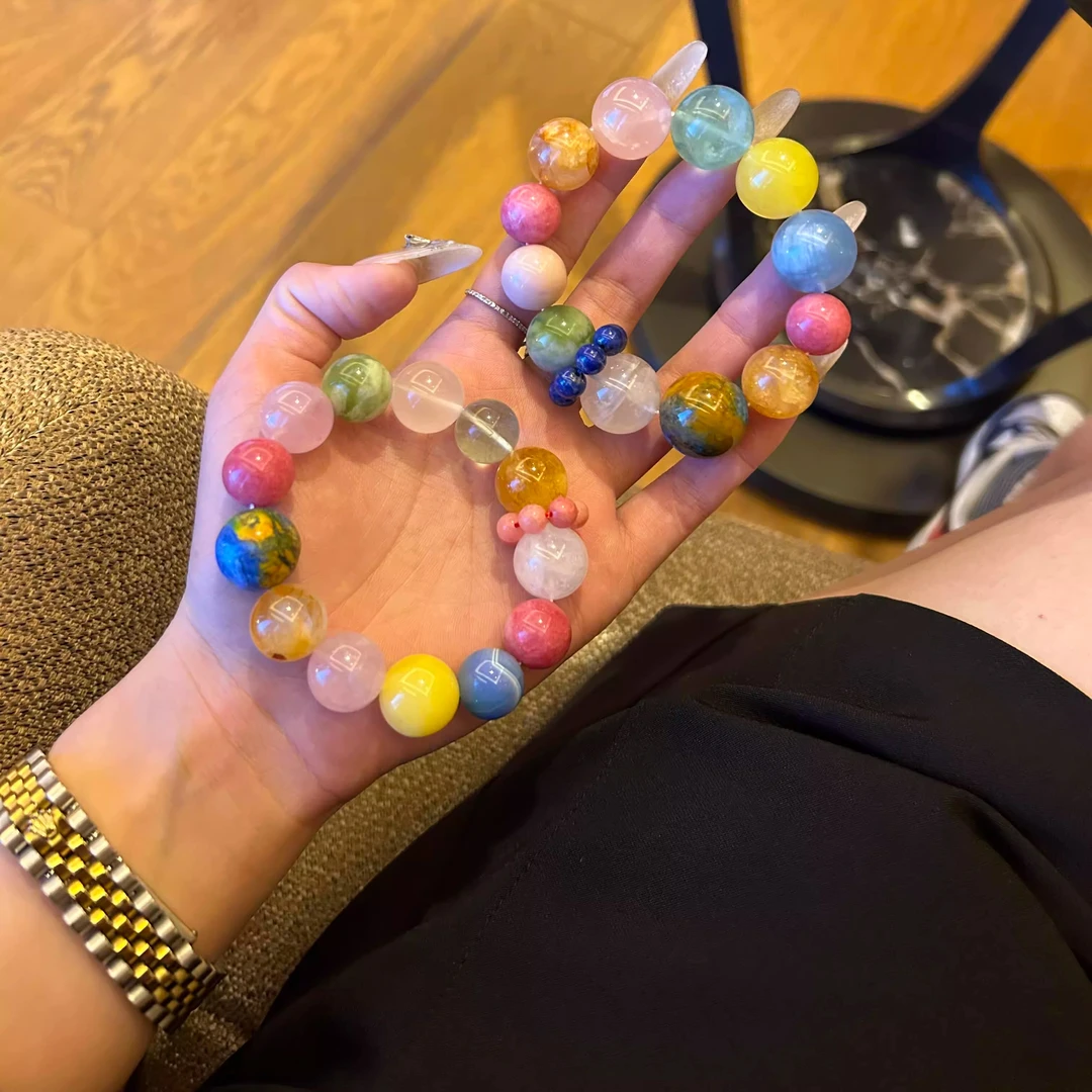 手链 夏日多巴胺多宝串珠手链女多宝彩虹闺蜜二人手串小众