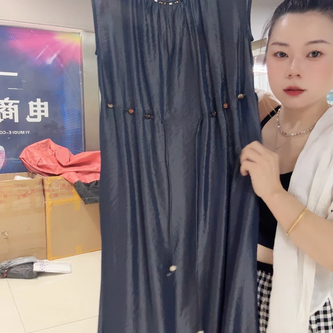 棉牛仔色裙子L码连衣裙