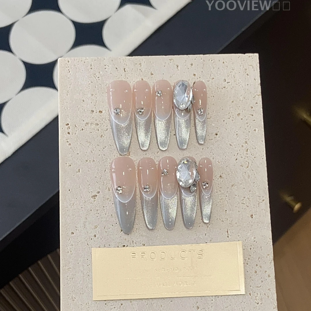 【YOO VIEW柚见】边白法式精品K9高质量穿戴甲片推荐20新款穿戴甲