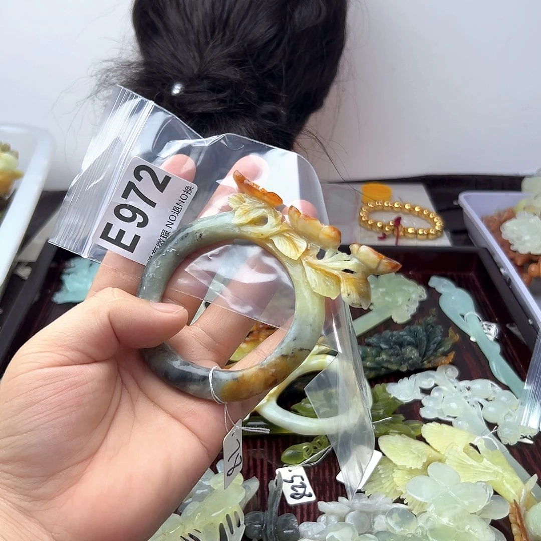 蛇纹石玉合金发饰曦*