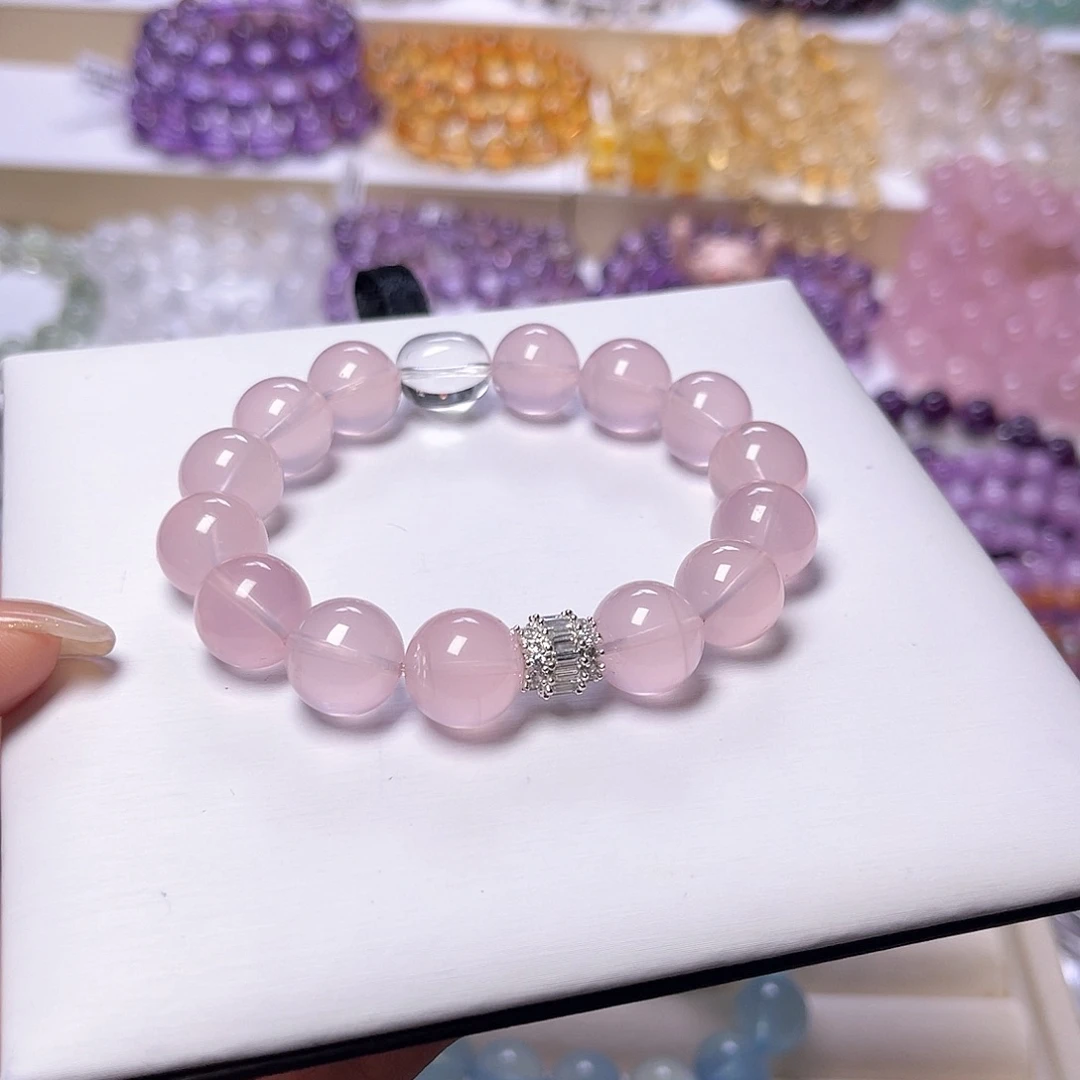 水晶手串未镶嵌五****傅天然水晶12mm