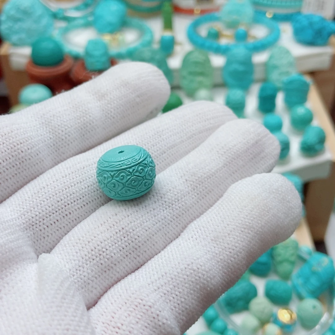 未镶嵌绿松石云纹珠子13.5mm