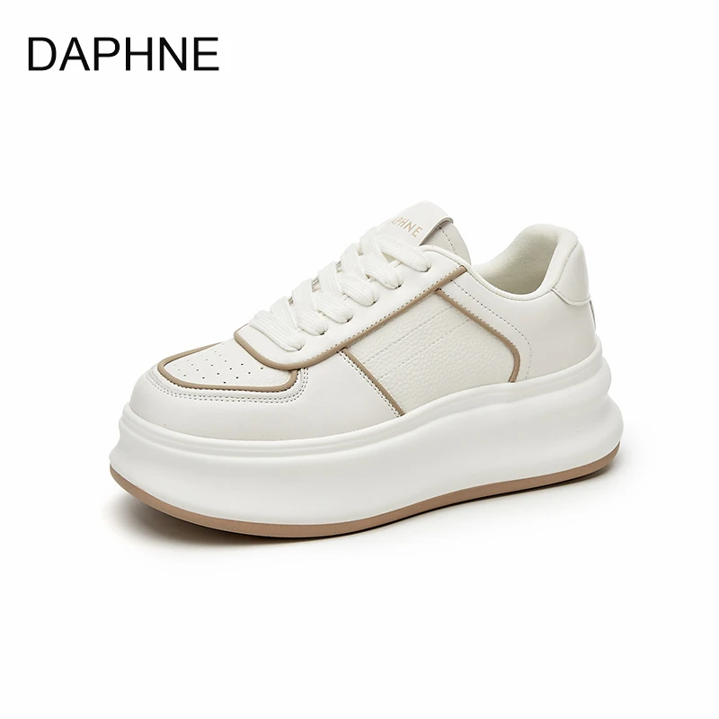 达芙妮2025春季新款小众百搭小白鞋厚底高级感增高运动休闲板鞋女