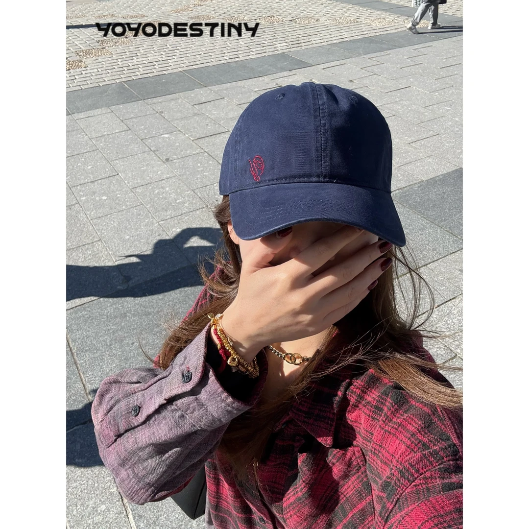 YOYO DESTINY早春设计师款侧边A刺绣加深加大棒球帽显脸小百搭ins