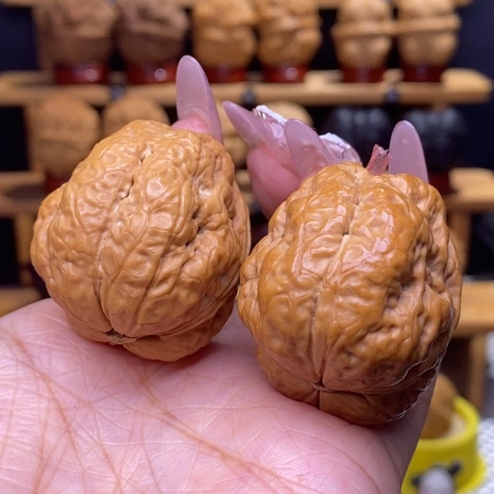 文玩核桃把件平头蟾48号40尺