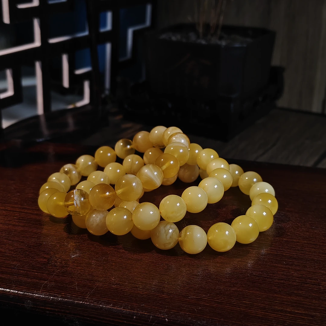 【书记甄选】天然蜜蜡单圈手链 多样性发一件 约10mm  7474LF