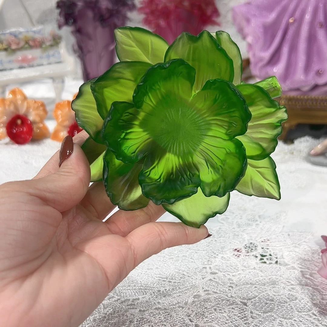 陶瓷QAA396祖母绿芍药花盘