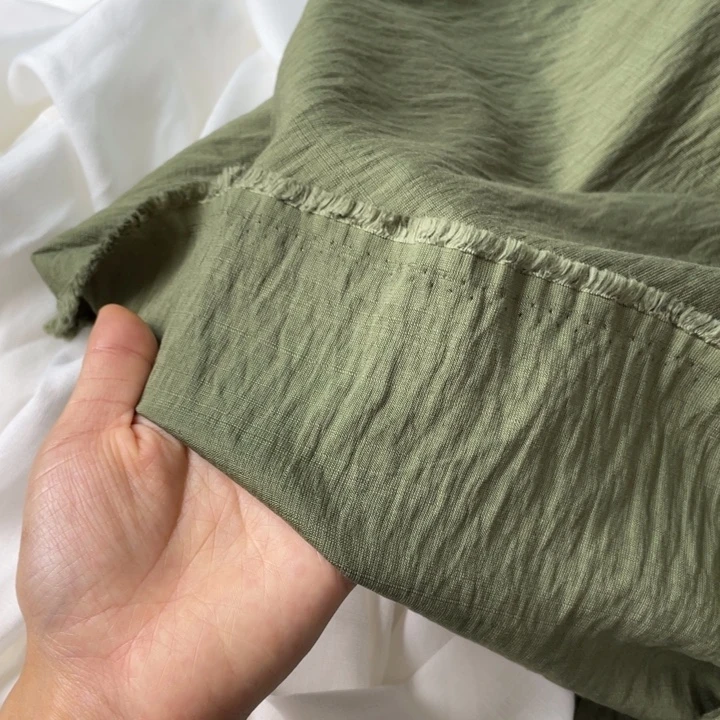 天丝（莱赛尔纤维）军绿色棉麻2米