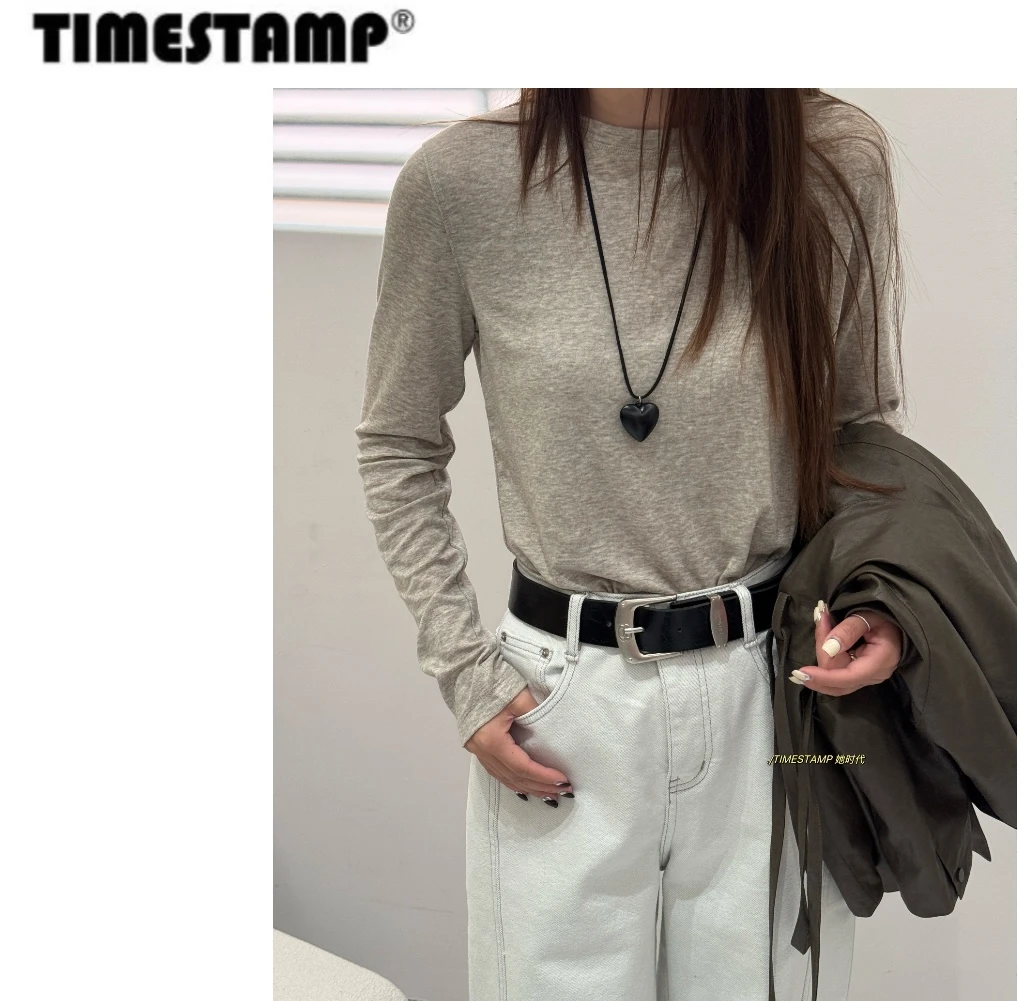 【TIMESTAMP】2025/683269早春新款时尚简约百搭后领一扣打底衫