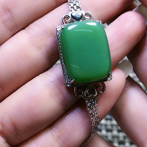 和田玉银S925镶嵌戒指